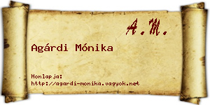 Agárdi Mónika névjegykártya